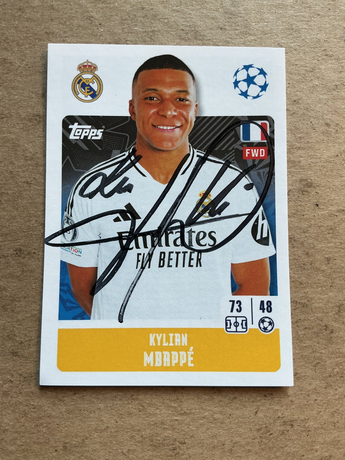 Kylian Mbappé, France 🇫🇷 Real Madrid 2024/25 Topps hand signed - Autographs-World