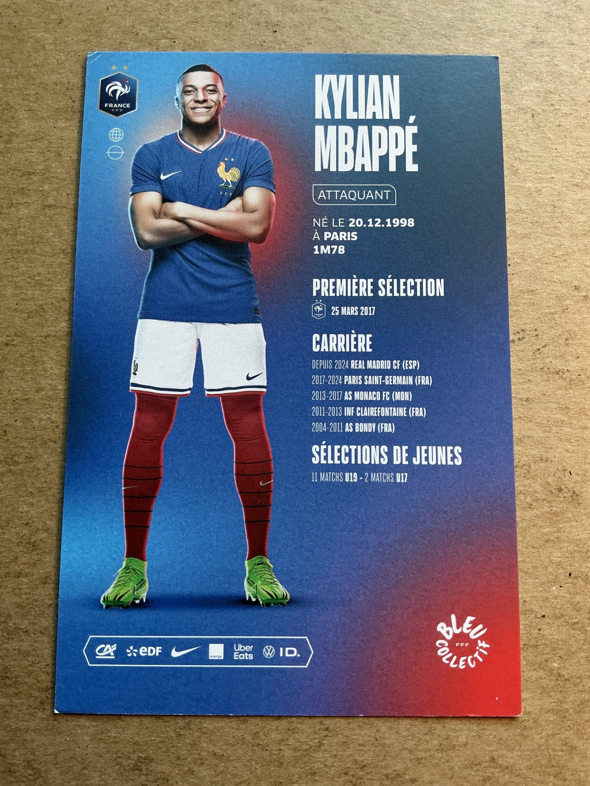 Kylian Mbappé, France 🇫🇷 UEFA Euro 2024 hand signed - Autographs-World