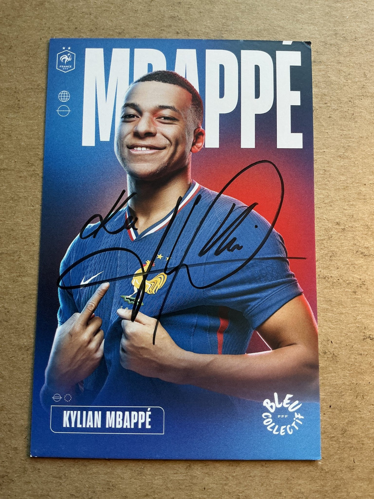 Kylian Mbappé, France 🇫🇷 UEFA Euro 2024 hand signed - Autographs-World