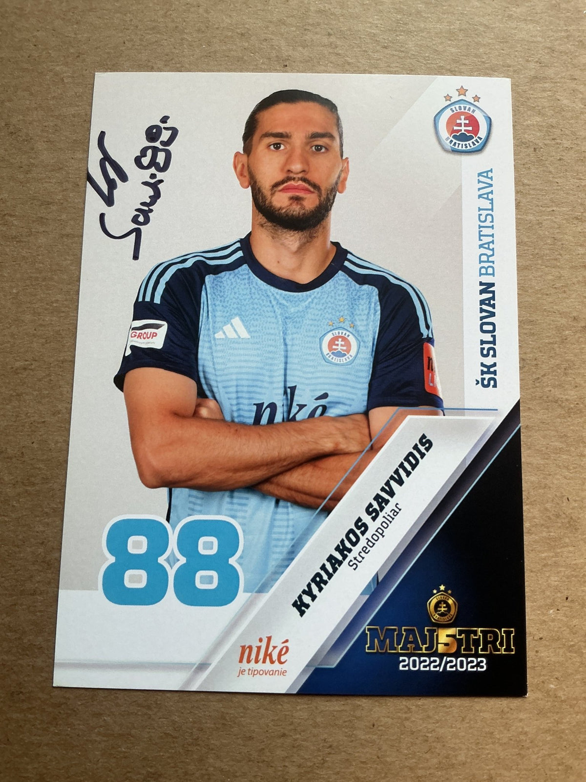 Kyriakos Sayvidis, Greece 🇬🇷 ŠK Slovan Batislava 2023/24 hand signed - Autographs-World