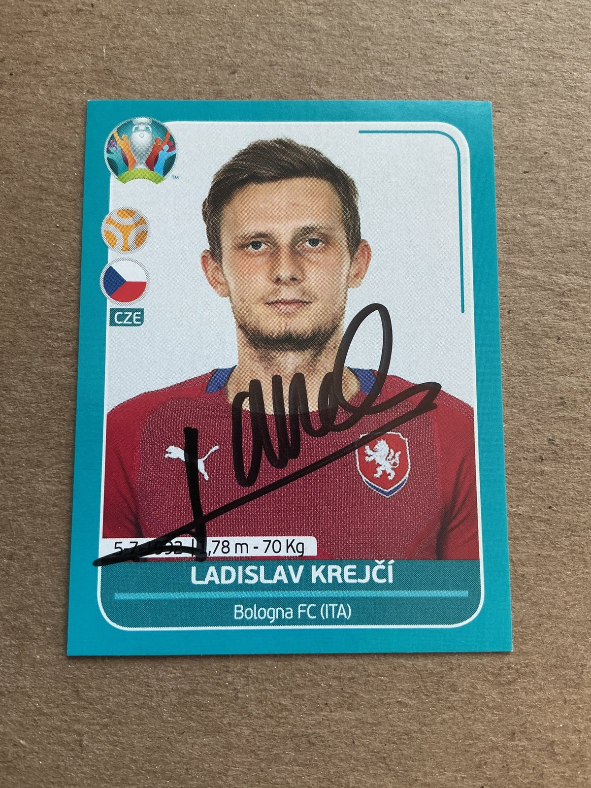 Ladislav Krejči, Czech Republic 🇨🇿 UEFA Euro 2020 Panini hand signed - Autographs-World