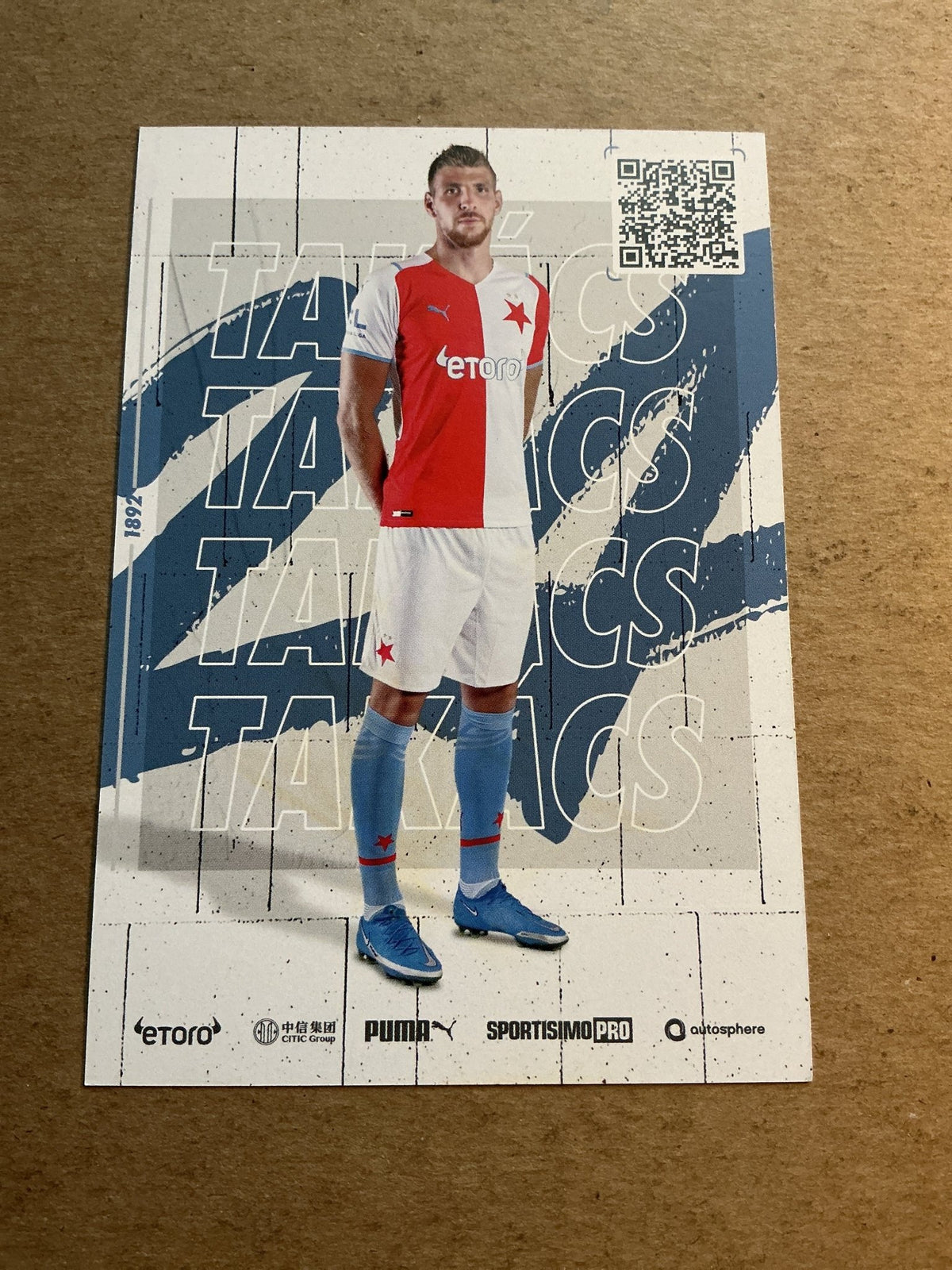Ladislav Takáus, Czech Republic 🇨🇿 SK Slavia Prague 2021/22 hand signed - Autographs-World