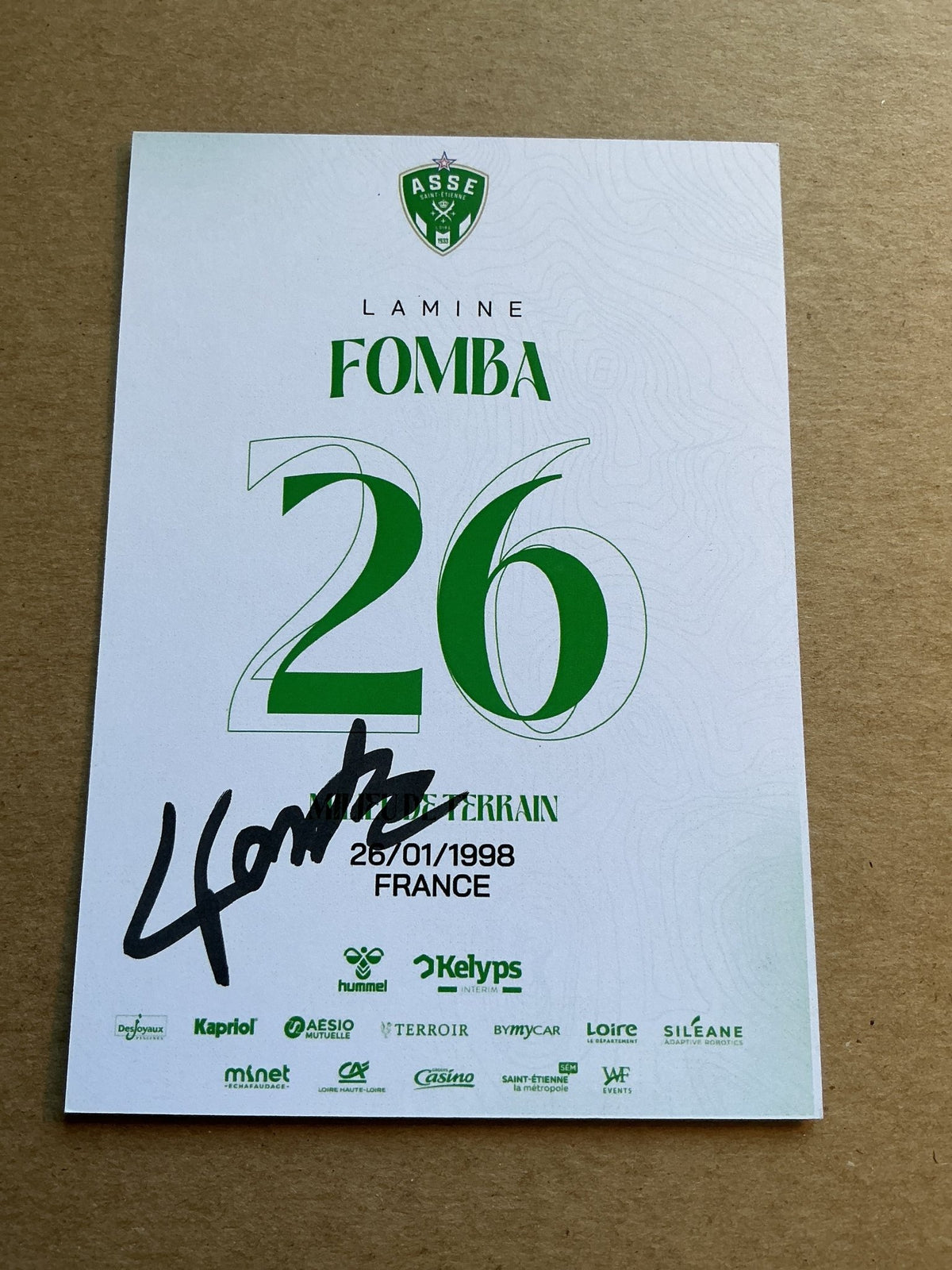 Lamie Fomba, France 🇫🇷 AS Saint-Etienne 2024/25 hand signed - Autographs-World