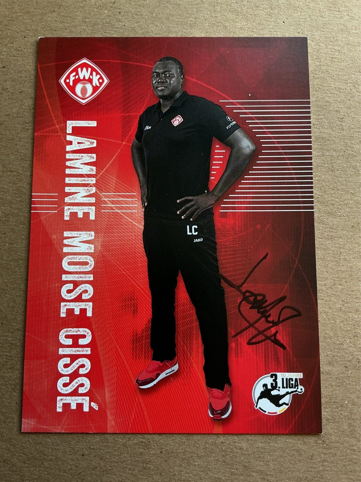 Lamine Moise Cissé, Senegal 🇸🇳 FC Würzburger Kickers 2017/18 hand signed - Autographs-World