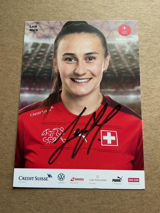 Lara Marti, Switzerland 🇨🇭 UEFA Women’s Euro 2022 hand signed - Autographs-World