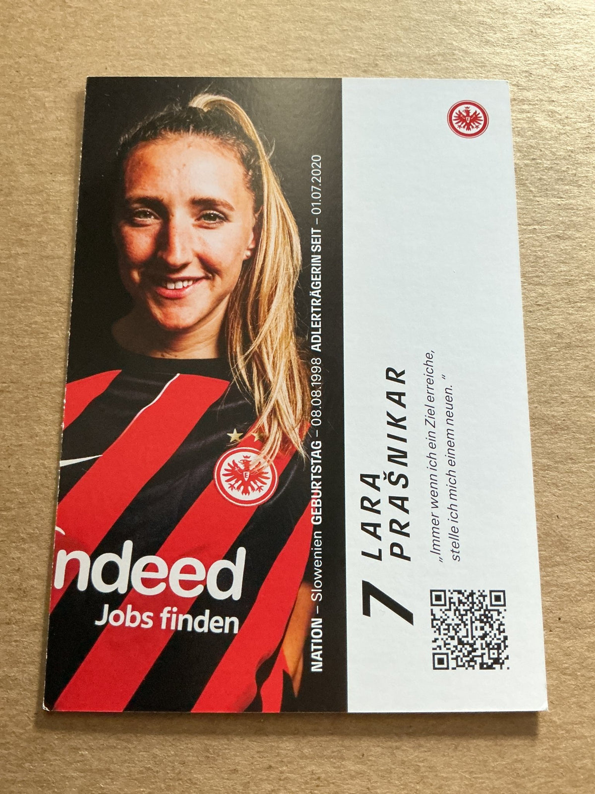 Lara Prasnikar, Slovenia 🇸🇮 Eintracht Frankfurt 2023/24 hand signed - Autographs-World