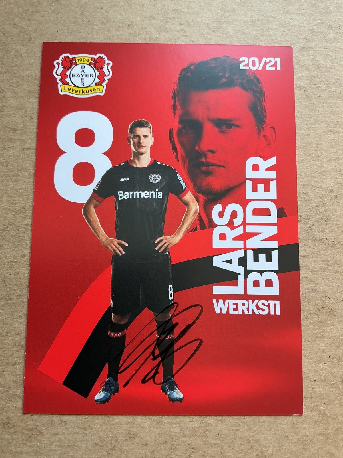 Lars Bender, Germany 🇩🇪 Bayer 04 Leverkusen 2020/21 hand signed - Autographs-World