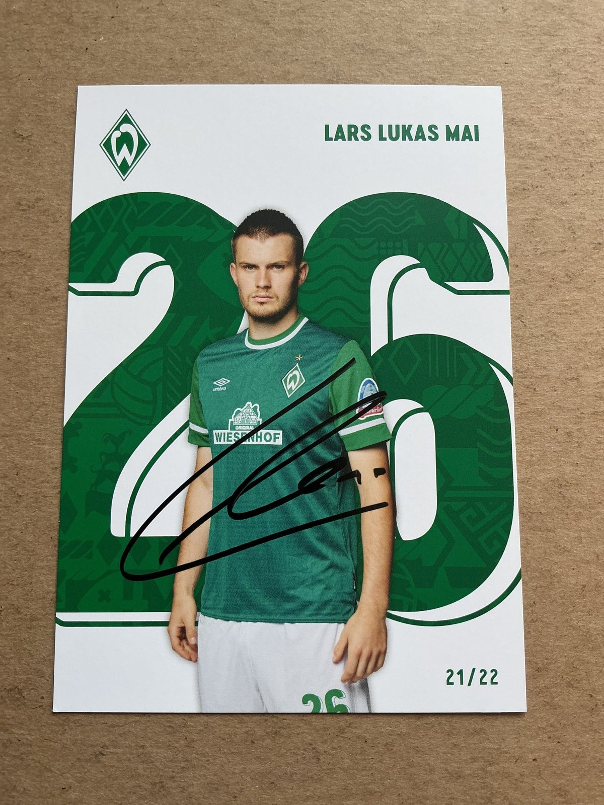Lars Lukas Mai, Germany 🇩🇪 SV Werder Bremen 2021/22 hand signed - Autographs-World