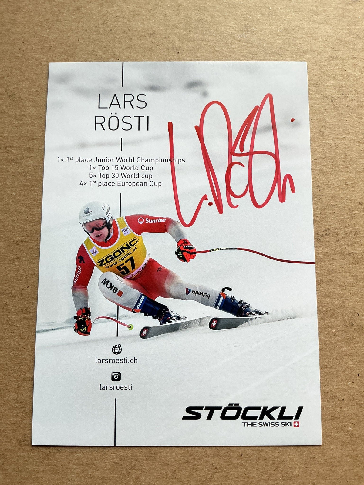 Lars Rösti, Switzerland 🇨🇭Alpine 2023/24 hand signed - Autographs-World