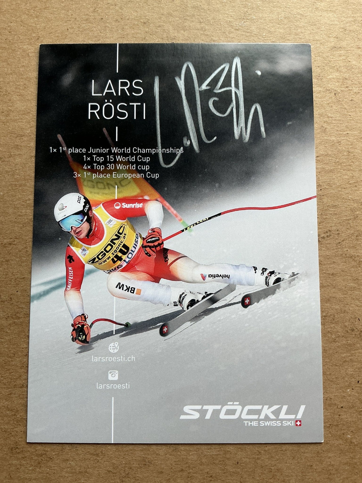 Lars Rösti, Switzerland 🇨🇭Alpine 2023/24 hand signed - Autographs-World