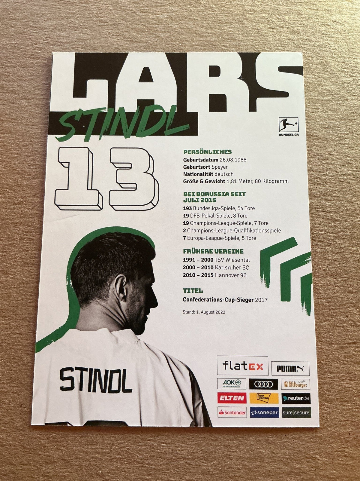 Lars Stindl, Germany 🇩🇪 Borussia Mönchengladbach 2022/23 hand signed - Autographs-World