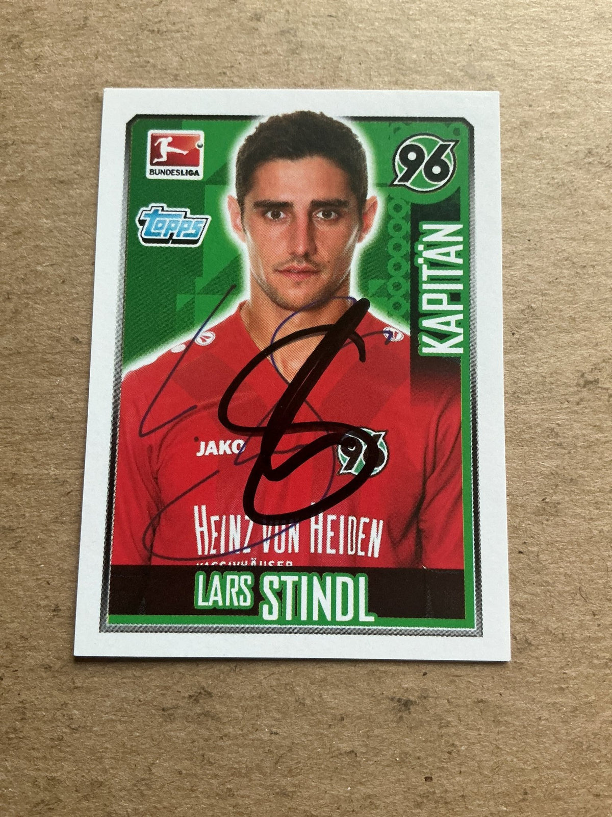 Lars Stindl, Germany 🇩🇪 Hannover 96 2014/15 Topps hand signed - Autographs-World