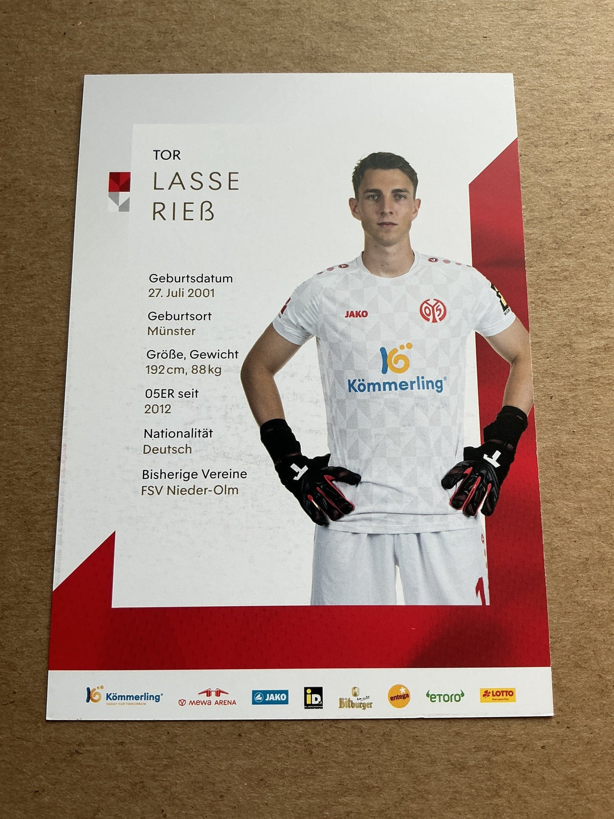 Lasse Rieß, Germany 🇩🇪 FSV Mainz 05 2023/24 hand signed - Autographs-World