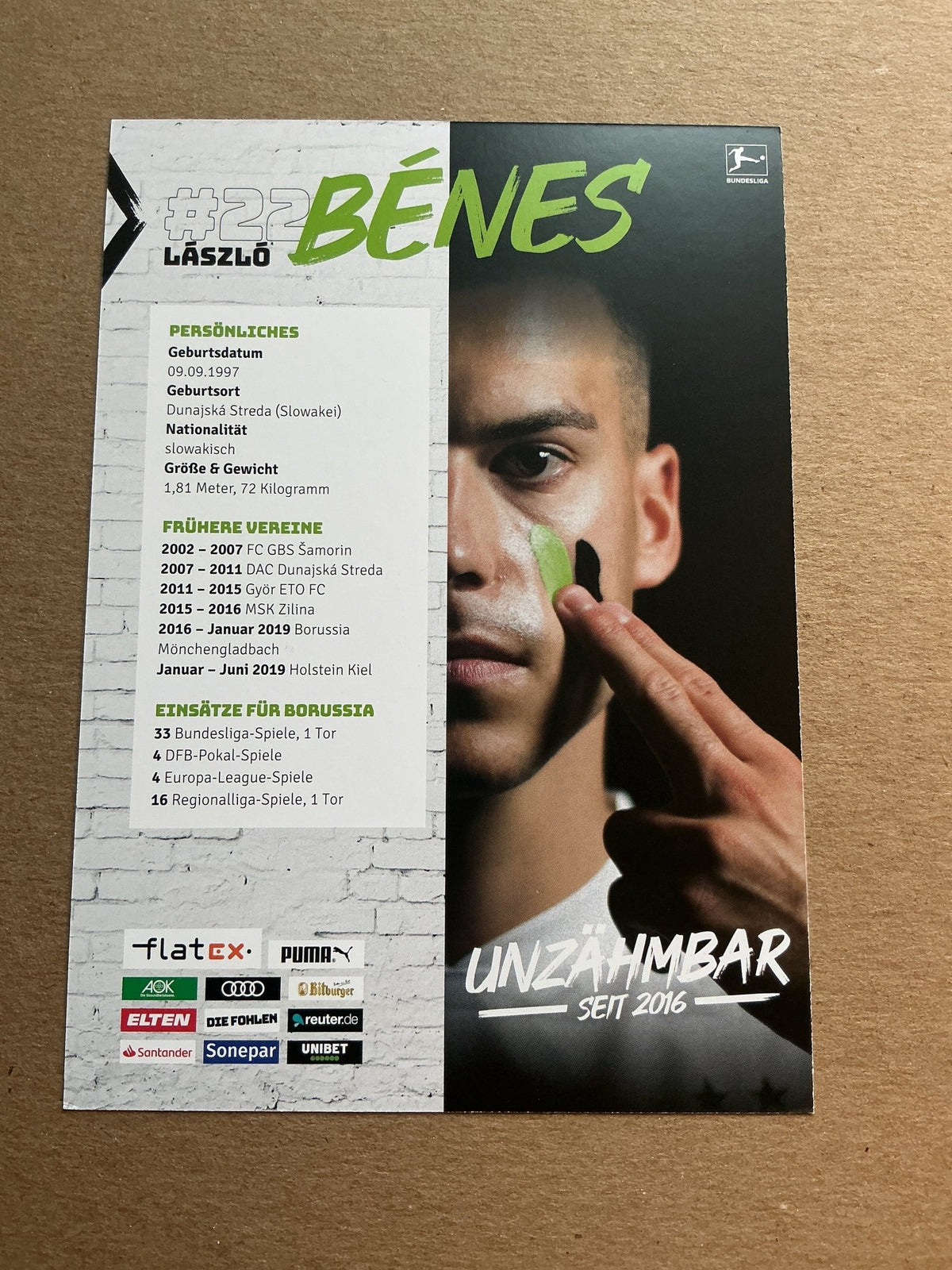 László Benes, Slovakia 🇸🇰 Borussia Mönchengladbach 2020/21 hand signed - Autographs-World