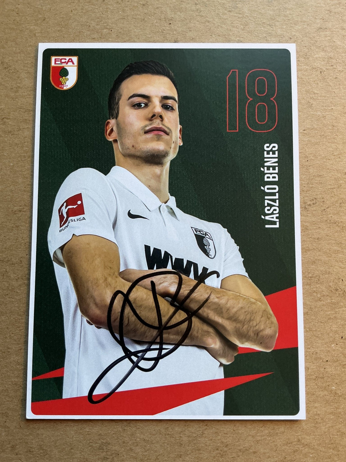 László Bénes, Slovakia 🇸🇰 FC Augsburg 2020/21 hand signed - Autographs-World