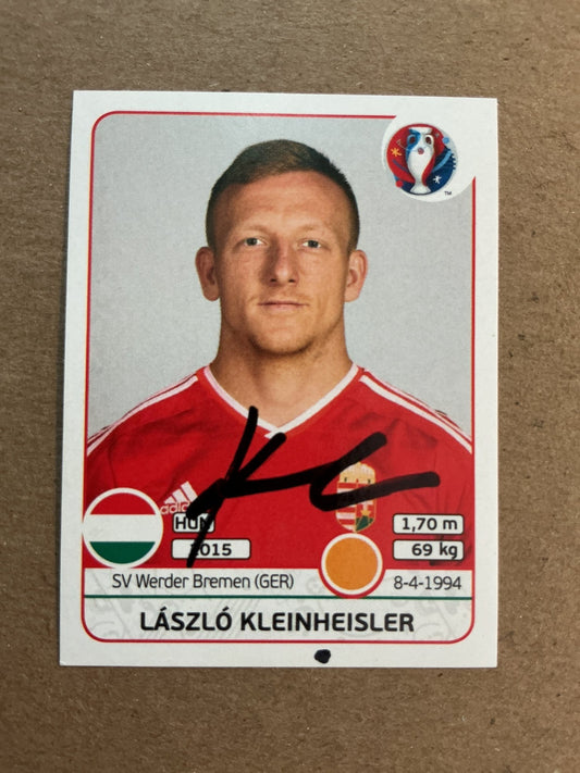 László Kleinheisler, Hungary 🇭🇺 UEFA Euro 2016 Panini hand signed - Autographs-World