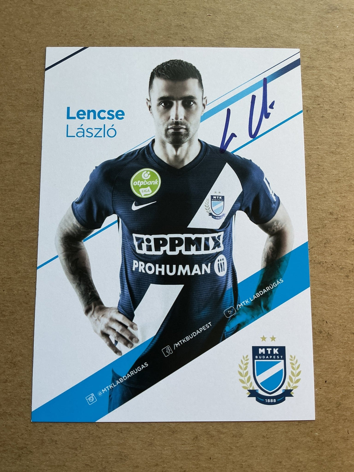 László Lencse, Hungary 🇭🇺 MTK Budapest 2020/21 hand signed - Autographs-World