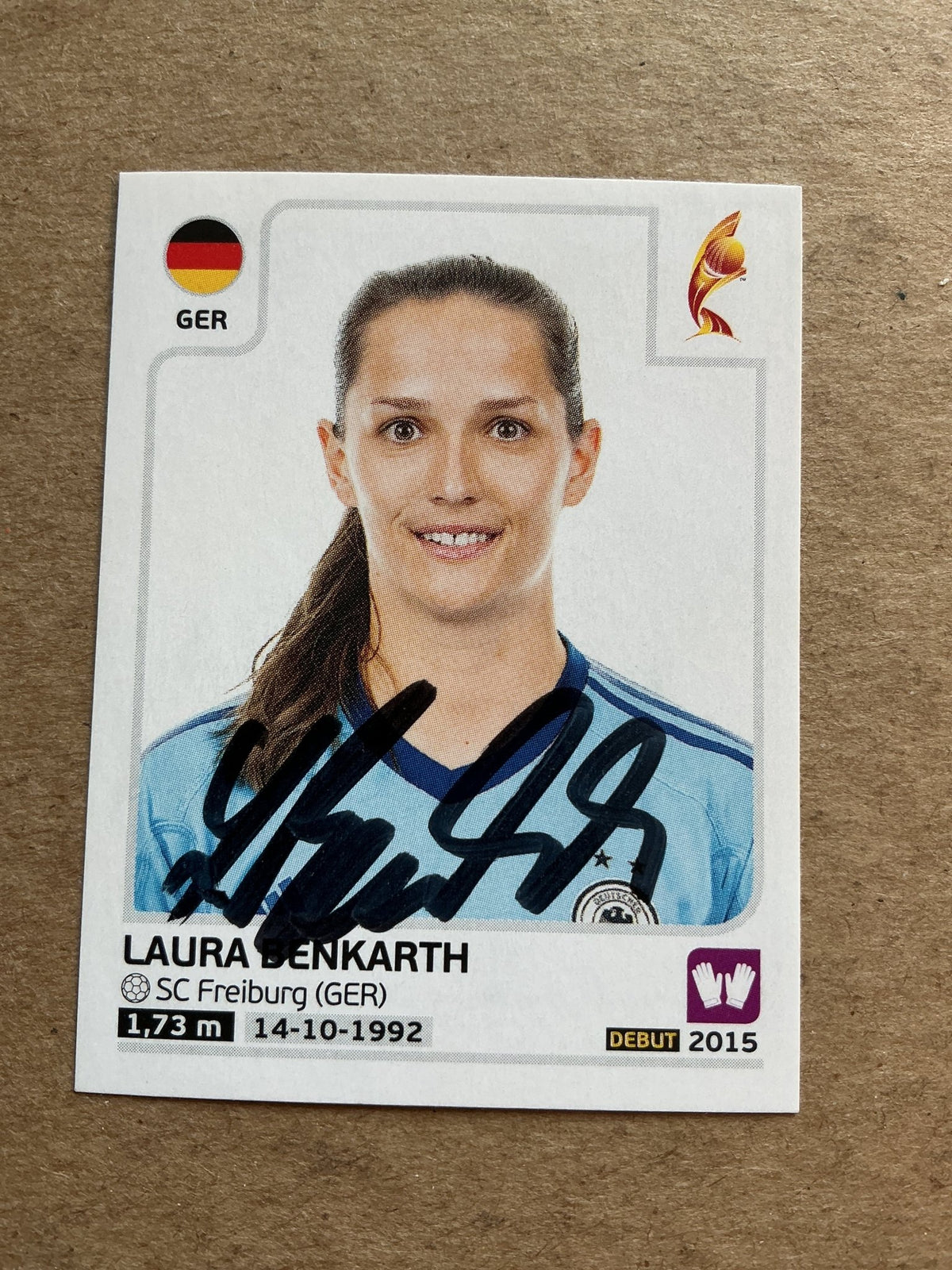 Laura Benkarth, Germany 🇩🇪 FIFA Women’s Euro Cup 2017 Panini hand signed - Autographs-World
