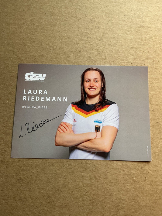 Laura Riedemann, Germany 🇩🇪 Swimming Summer Olympics 2024 hand signed - Autographs-World