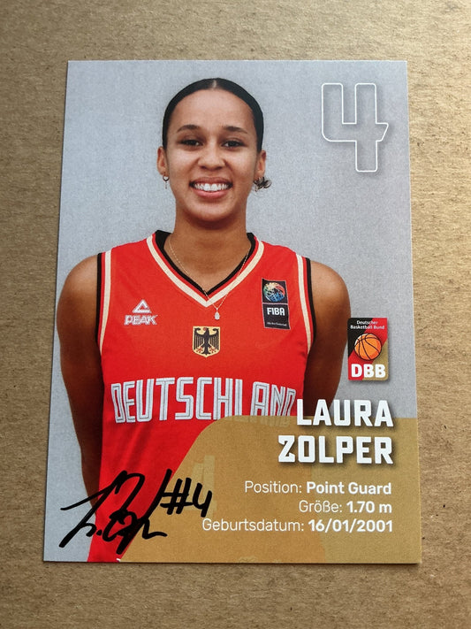 Laura Zolper, Germany 🇩🇪 Basketball Summer Olympics 2024 hand signed - Autographs-World