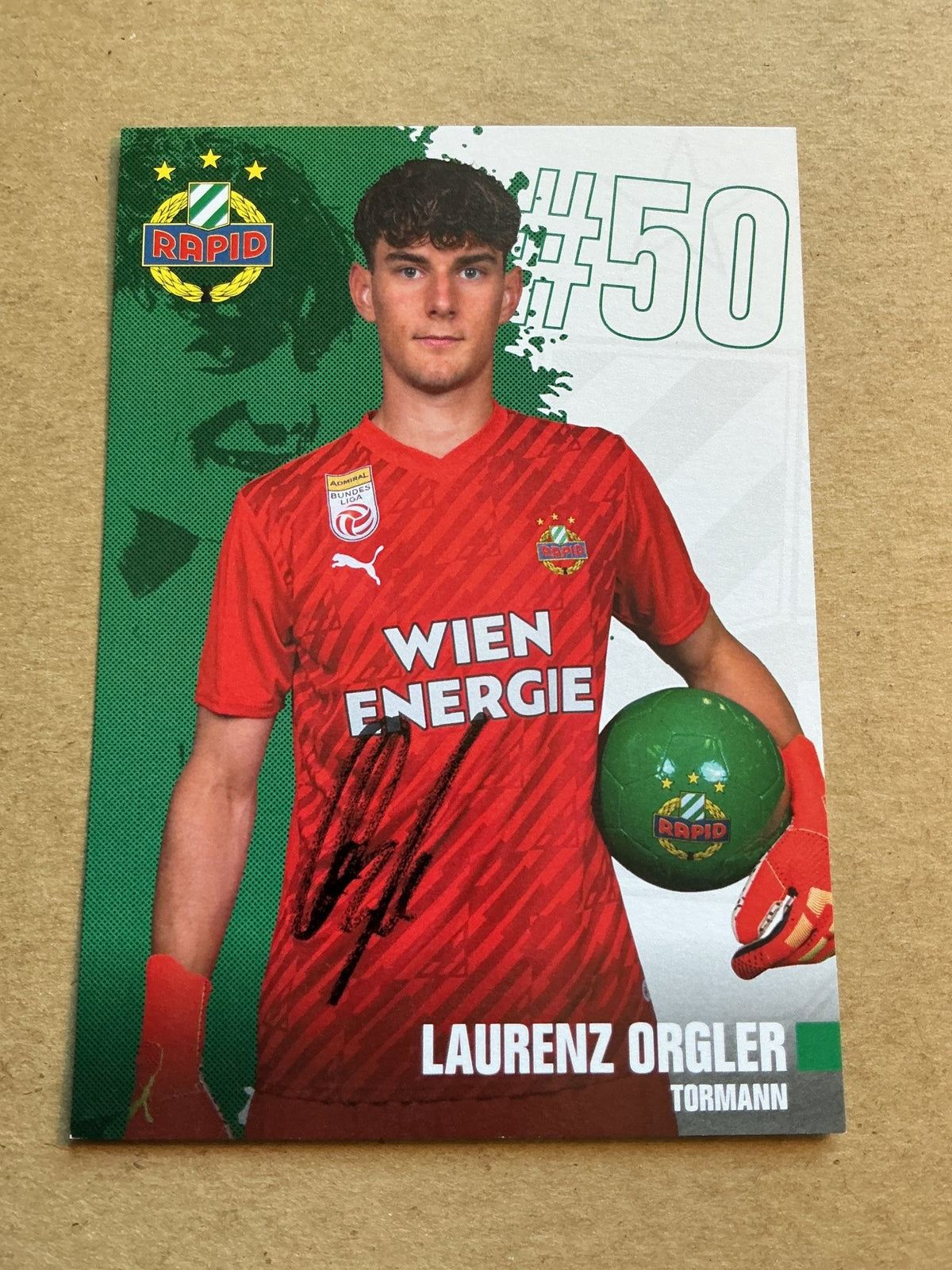 Laurenz Orgler, Austria 🇦🇹 SK Rapid Wien 2023/24 hand signed - Autographs-World