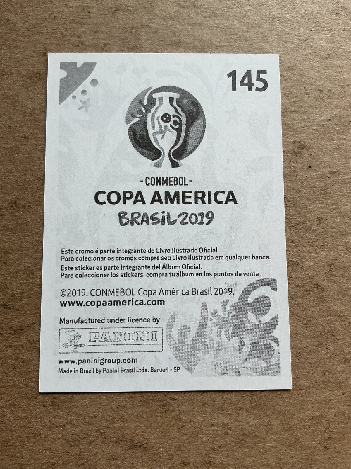 Lautaro Martinez, Argentina 🇦🇷 Copa America 2019 Panini hand signed - Autographs-World