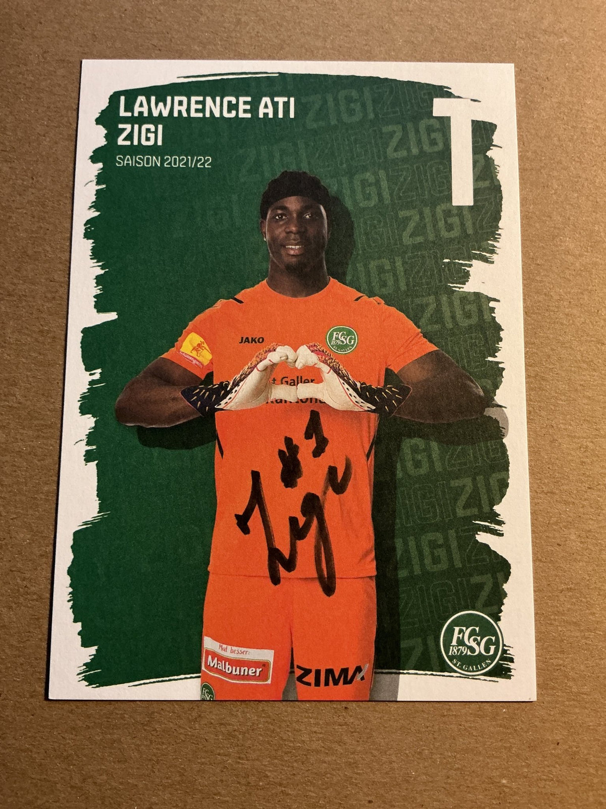 Lawrence Ati Zigi, Ghana 🇬🇭 FC St. Gallen 2021/22 hand signed - Autographs-World