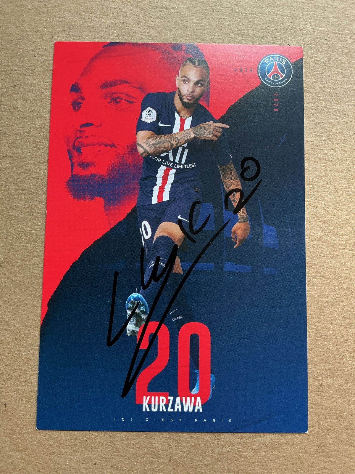Layvin Kurzawa, France 🇫🇷 Paris Saint-Germain 2019/20 hand signed - Autographs-World