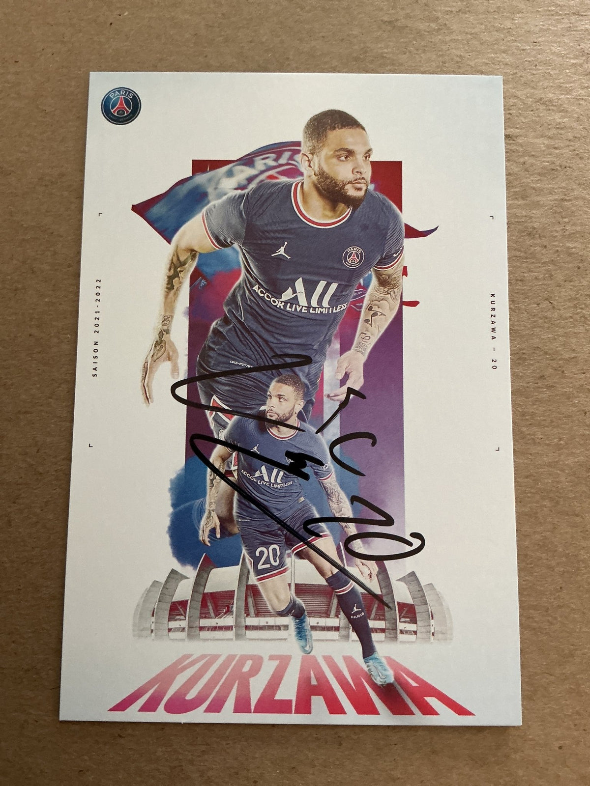 Layvin Kurzawa, France 🇫🇷 Paris Saint-Germain 2021/22 hand signed - Autographs-World