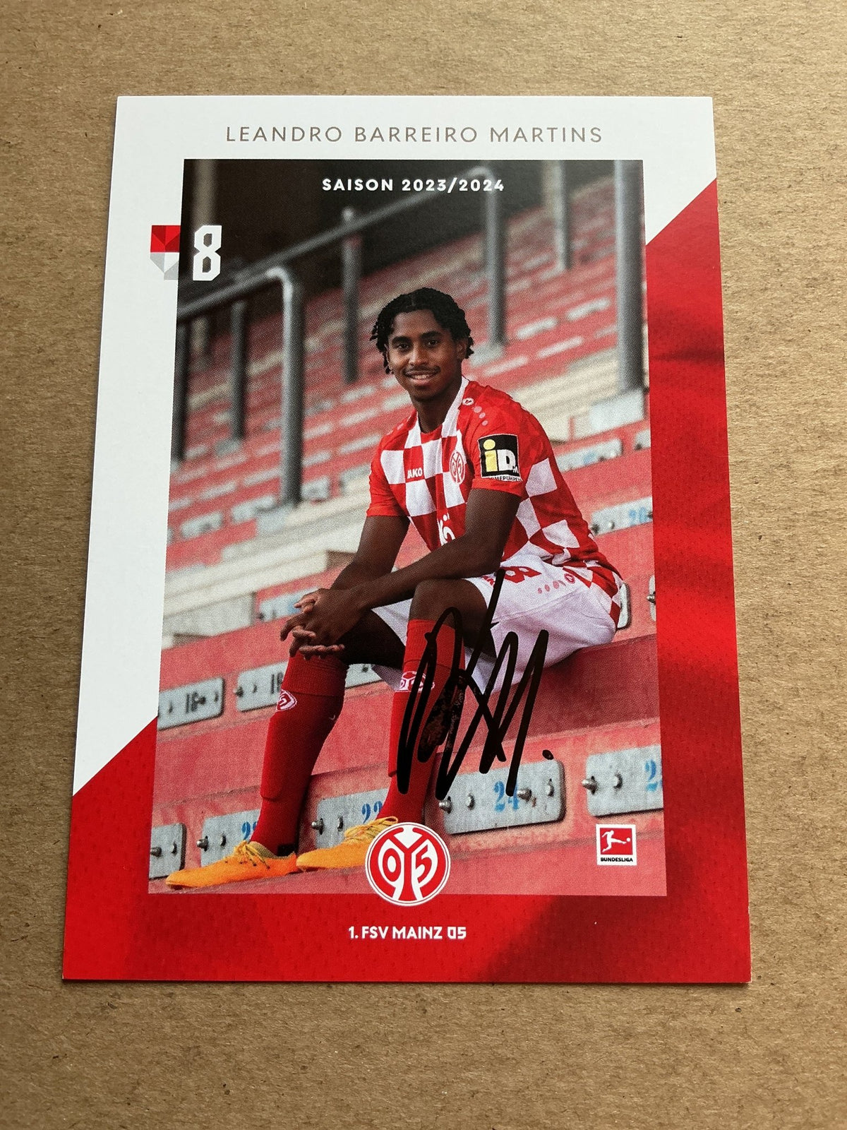Leandro Barreiro Martins, Luxemburg 🇱🇺 FSV Mainz 05 2023/24 hand signed - Autographs-World