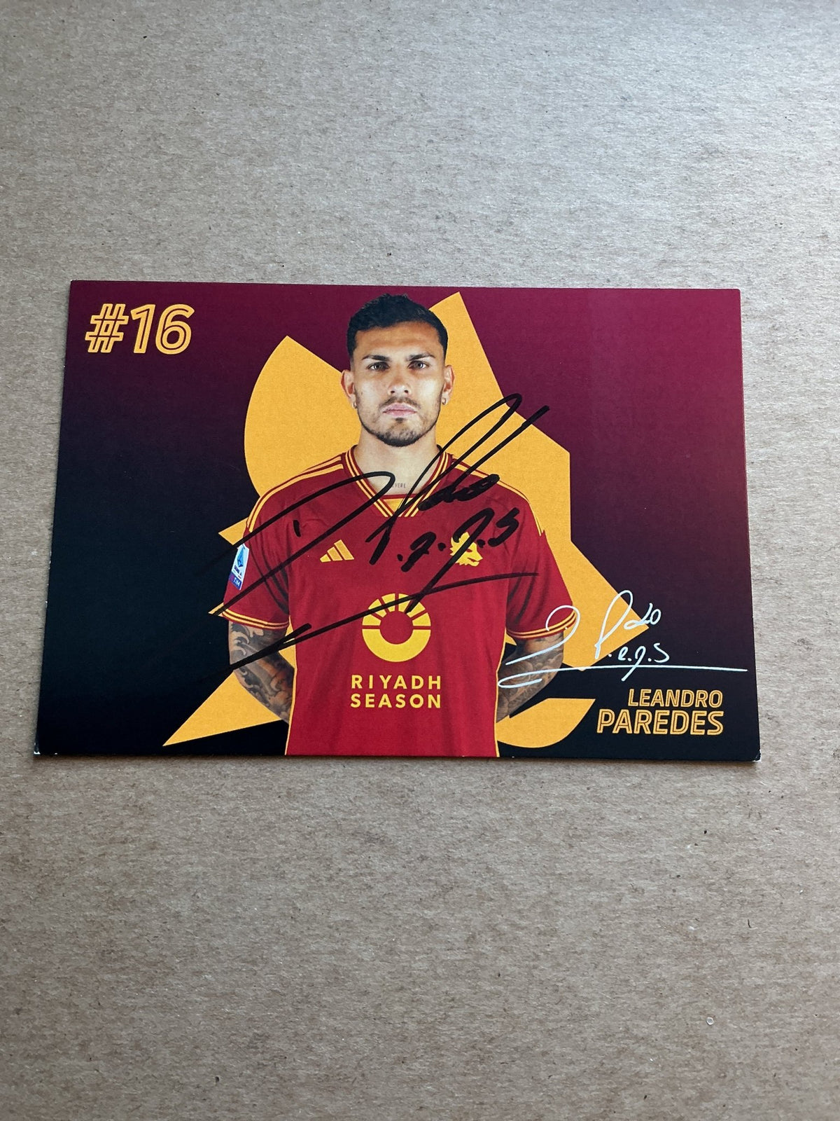 Leandro Paredes, Argentina 🇦🇷 AS Roma 2023/24 hand signed - Autographs-World