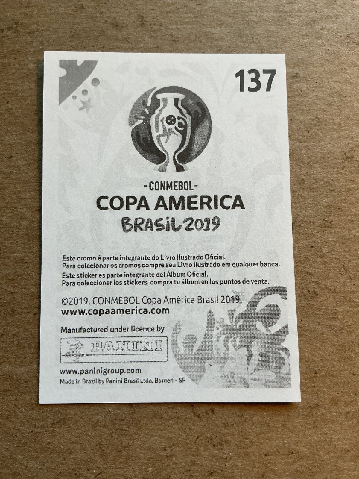 Leandro Paredes, Argentina 🇦🇷 Copa America 2019 Panini hand signed - Autographs-World