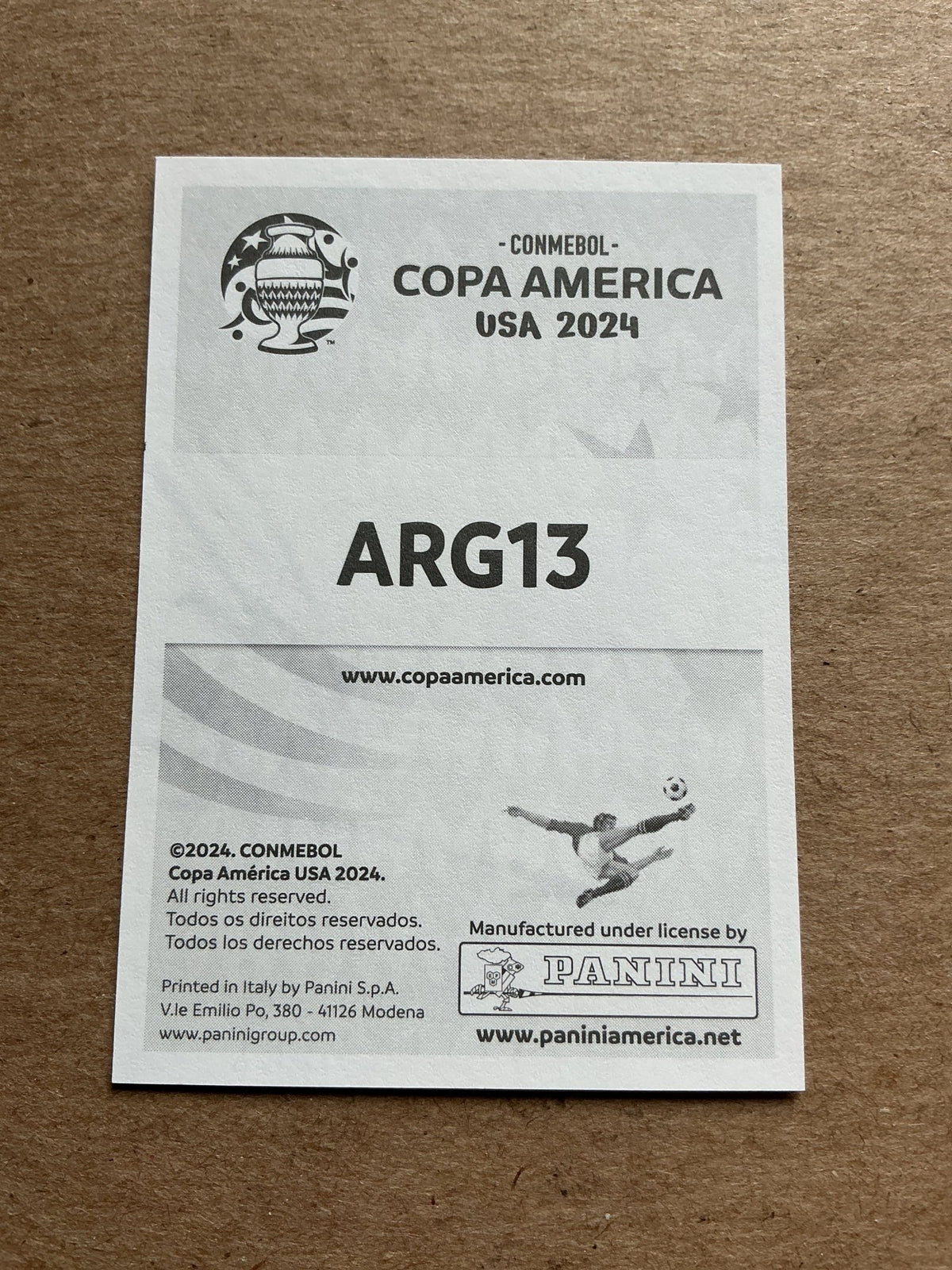 Leandro Paredes, Argentina 🇦🇷 Copa America 2024 Panini hand signed - Autographs-World