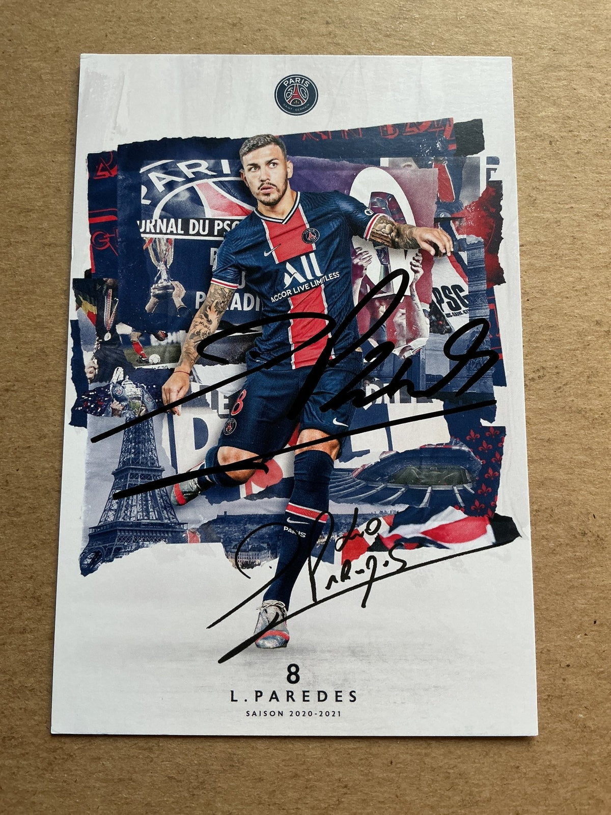 Leandro Paredes, Argentina 🇦🇷 Paris Saint-Germain 2020/21 hand signed - Autographs-World
