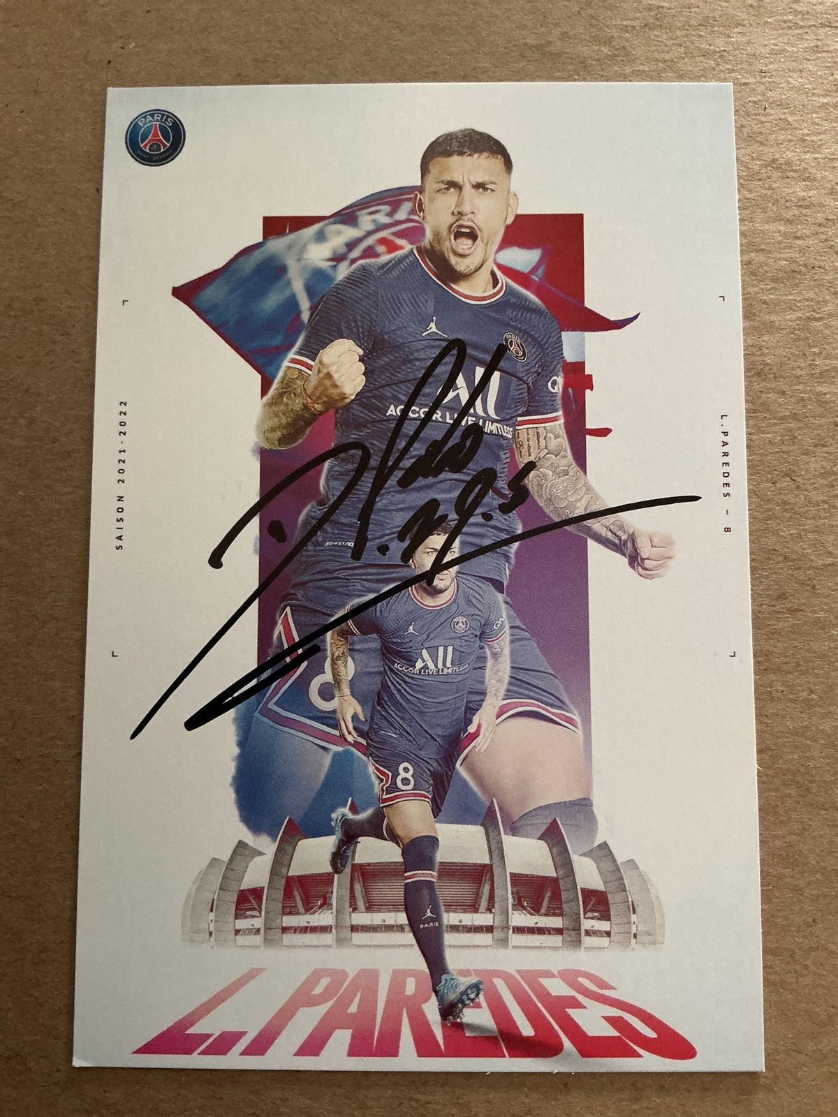 Leandro Paredes, Argentina 🇦🇷 Paris Saint-Germain 2021/22 hand signed - Autographs-World