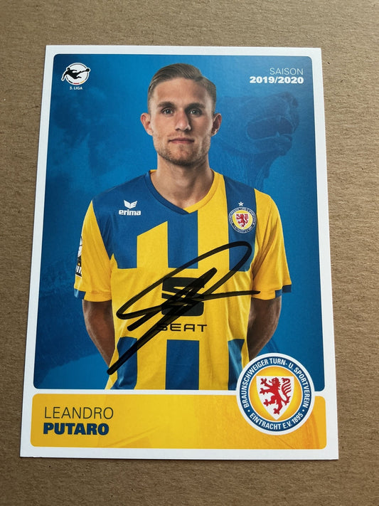 Leandro Putaro, Germany 🇩🇪 Eintracht Braunschweig 2019/20 hand signed - Autographs-World