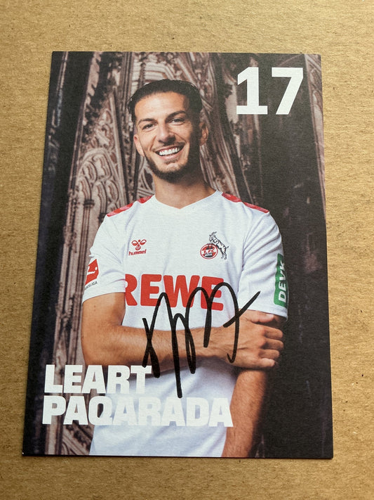 Leart Paqarada, Kosovo 🇽🇰 1.FC Köln 2023/24 hand signed - Autographs-World