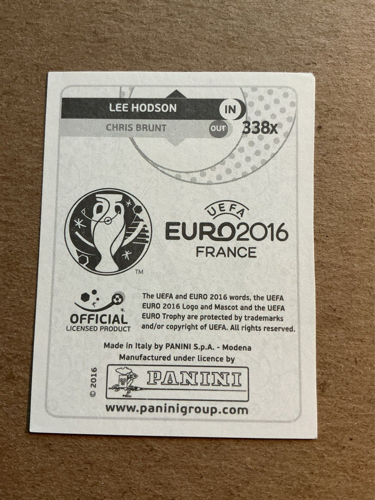 Lee Hodson, Northern Ireland, UEFA Euro 2016 Panini hand signed - Autographs-World
