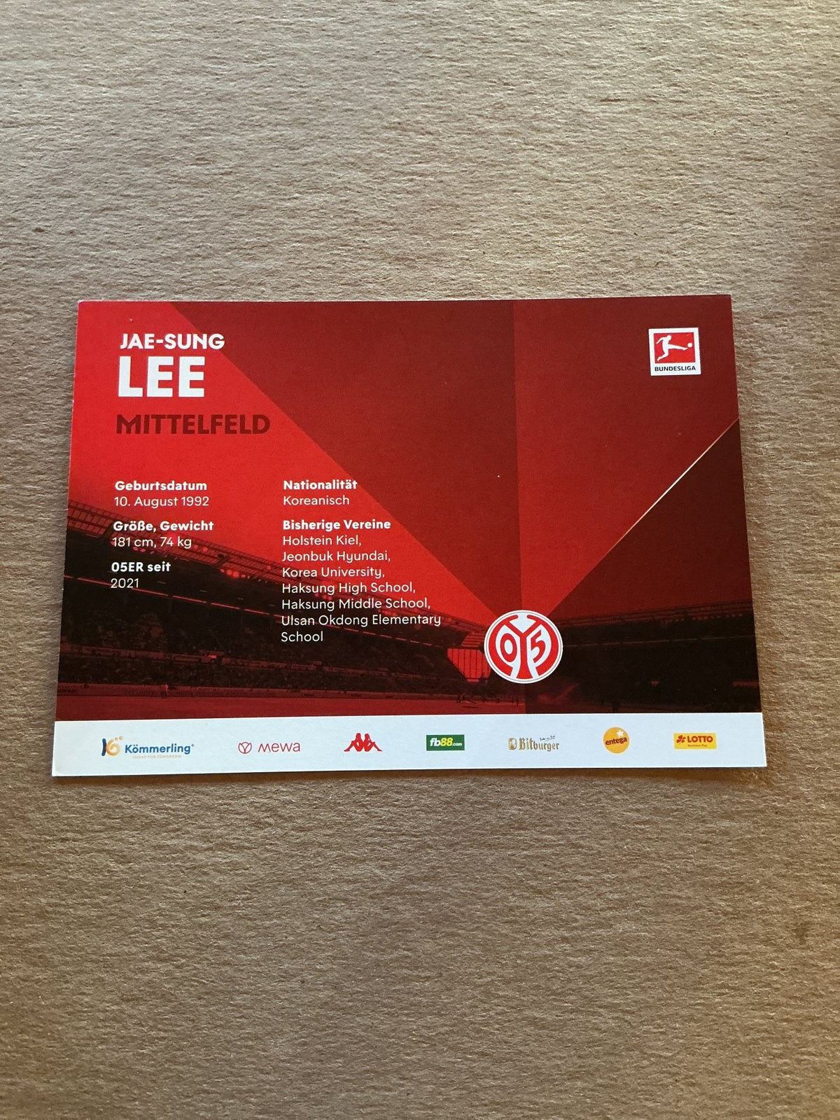 Lee Jae-Sung, South Korea 🇰🇷 FSV Mainz 05 2022/23 hand signed - Autographs-World