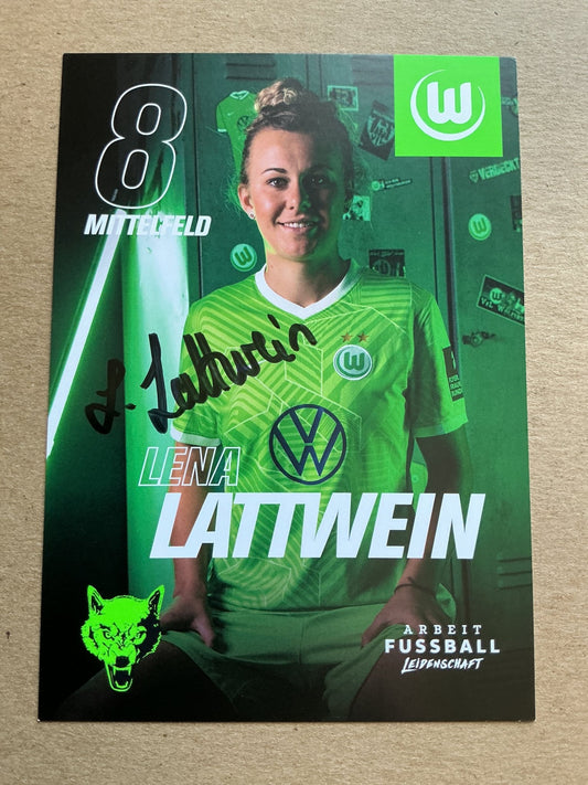 Lena Lattwein, Germany 🇩🇪 VfL Wolfsburg 2021/22 hand signed - Autographs-World