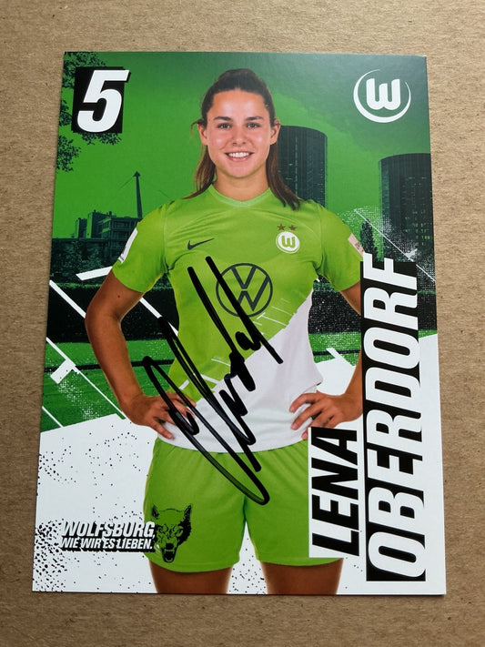 Lena Oberdorf, Germany 🇩🇪 VfL Wolfsburg 2023/24 hand signed - Autographs-World