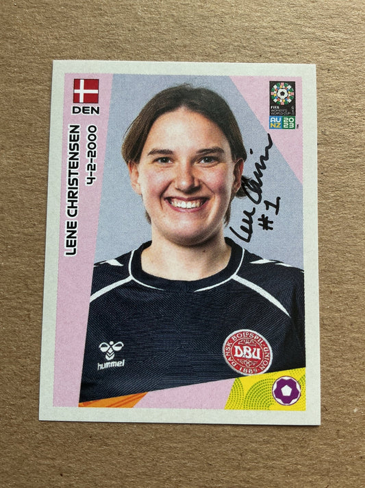 Lene Christensen, Denmark 🇩🇰 FIFA Women’s World Cup 2023 Panini hand signed - Autographs-World