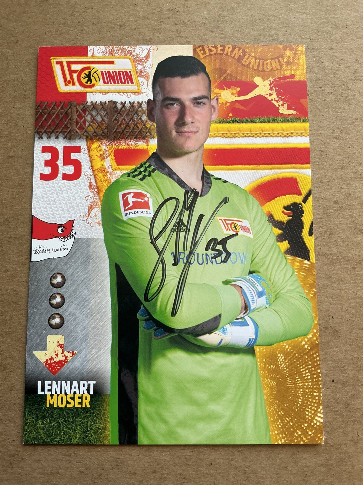 Lennart Moser, Germany 🇩🇪 1.FC Union Berlin 2020/21 hand signed - Autographs-World