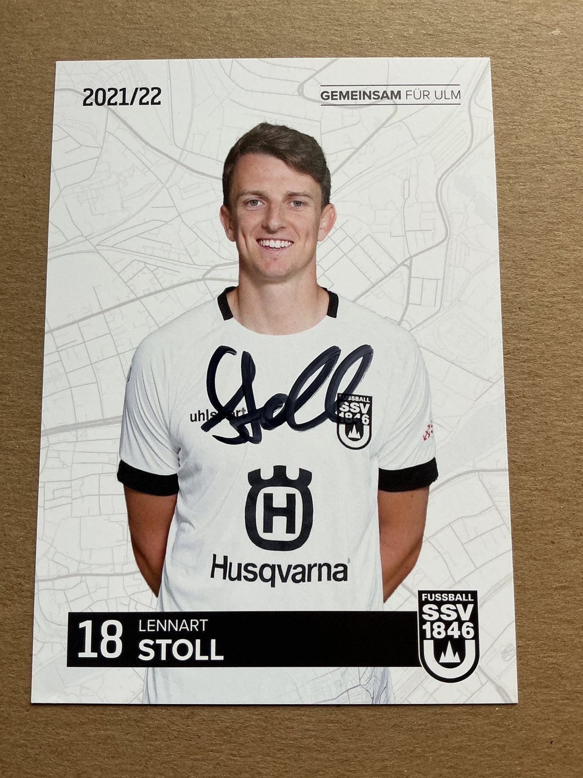 Lennart Stoll, Germany 🇩🇪 SSV Ulm 1846 2021/22 hand signed - Autographs-World