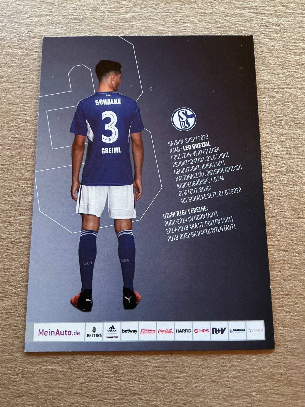 Leo Greiml, Austria 🇦🇹 FC Schalke 04 2022/23 hand signed - Autographs-World