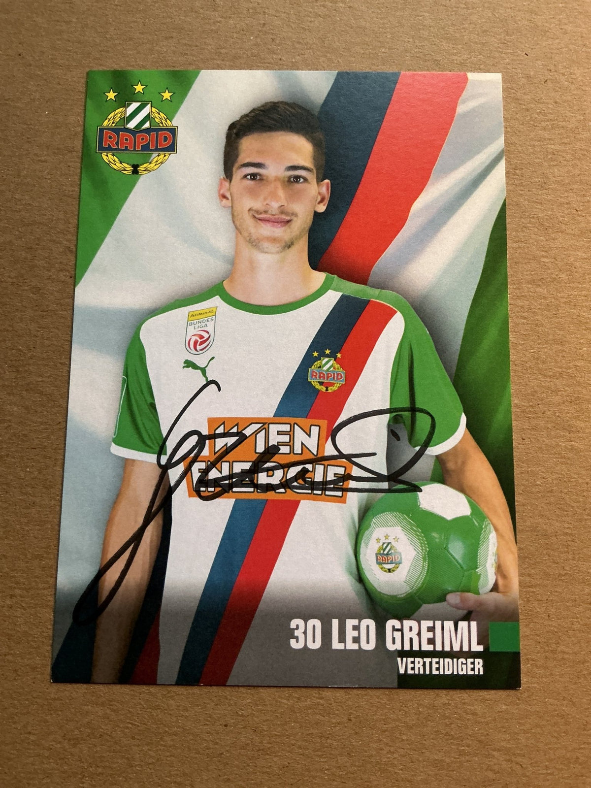 Leo Greiml, Austria 🇦🇹 Rapid Wien 2021/22 hand signed - Autographs-World