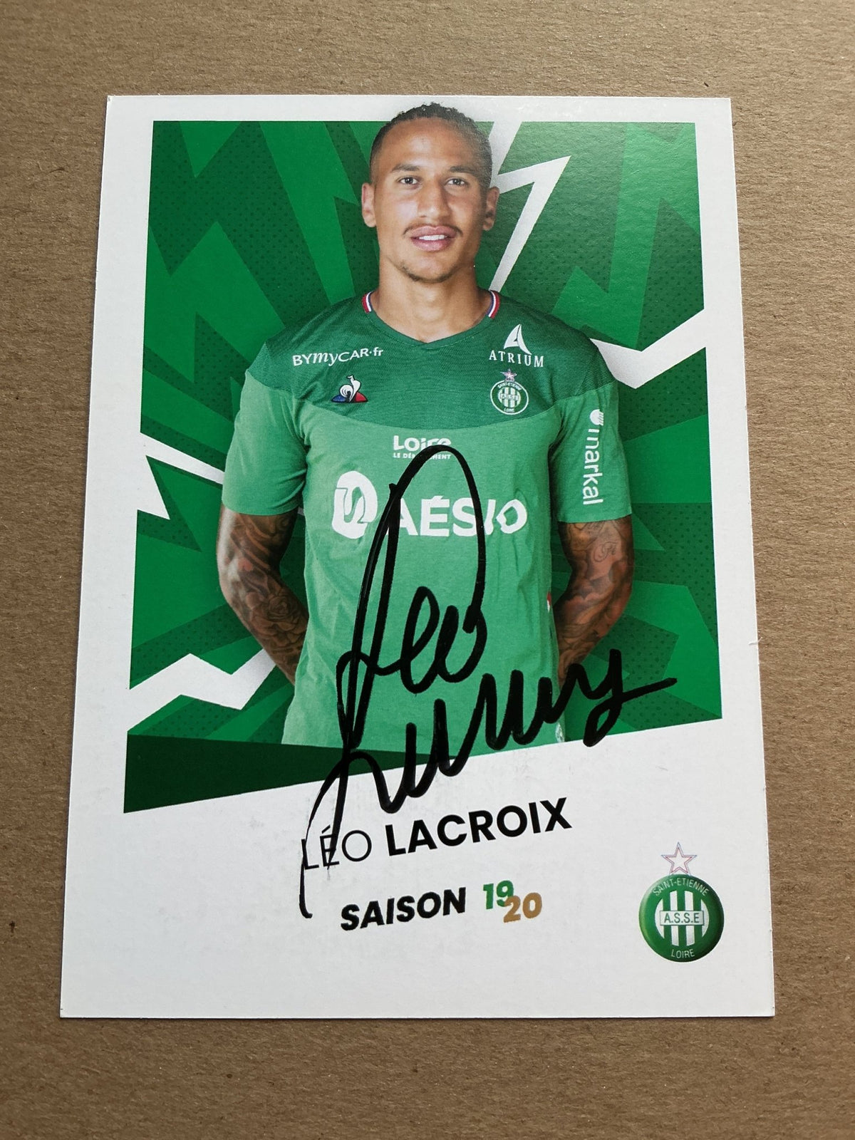 Léo Lacroix, Switzerland 🇨🇭 AS Saint-Étienne 2019/20 hand signed - Autographs-World