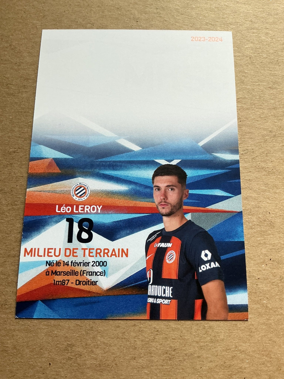 Leo Leroy, France 🇫🇷 Montpellier HSC 2023/24 hand signed - Autographs-World