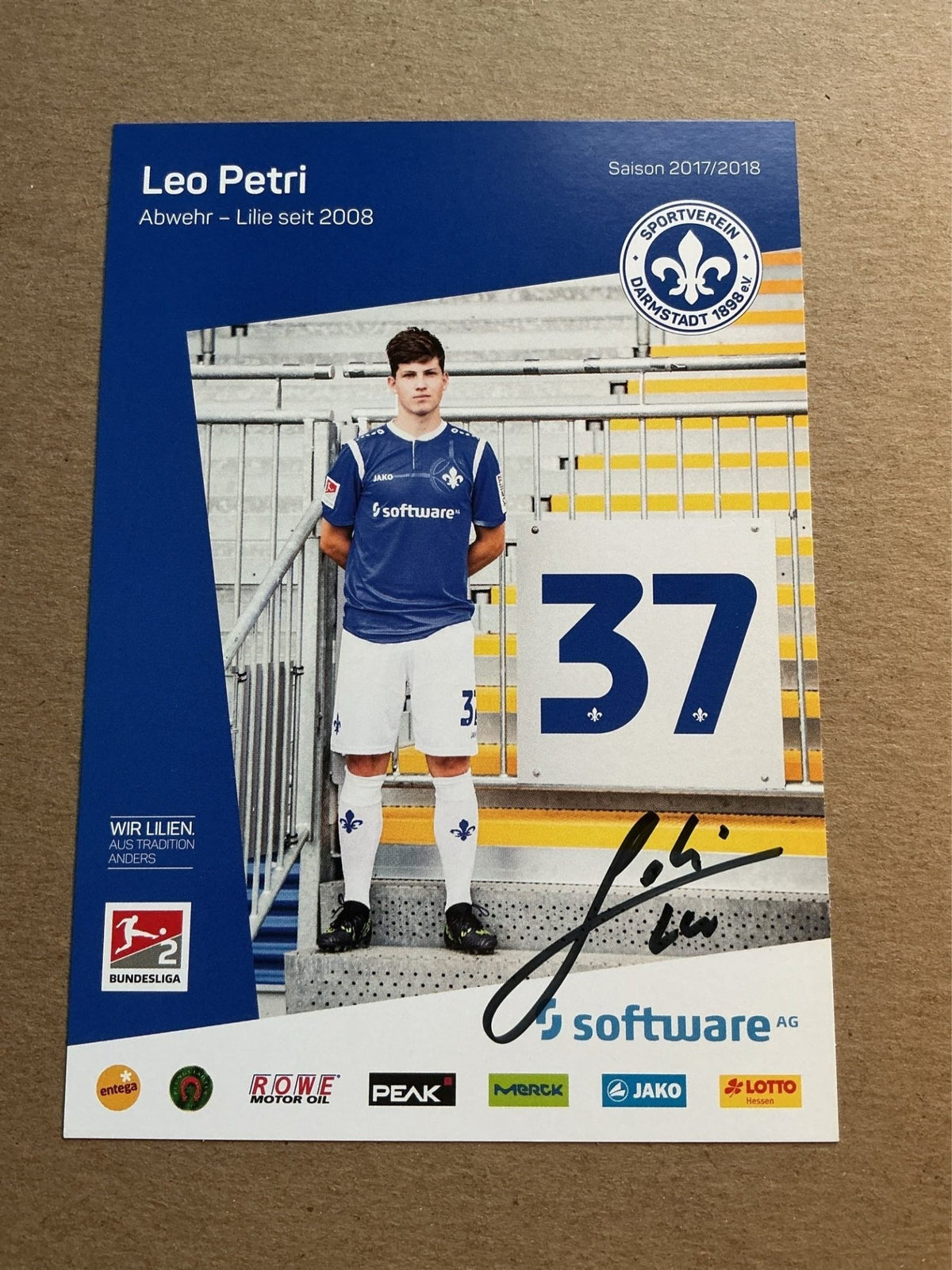Leo Petri, Germany 🇩🇪 SV Darmstadt 98 2017/18 hand signed - Autographs-World
