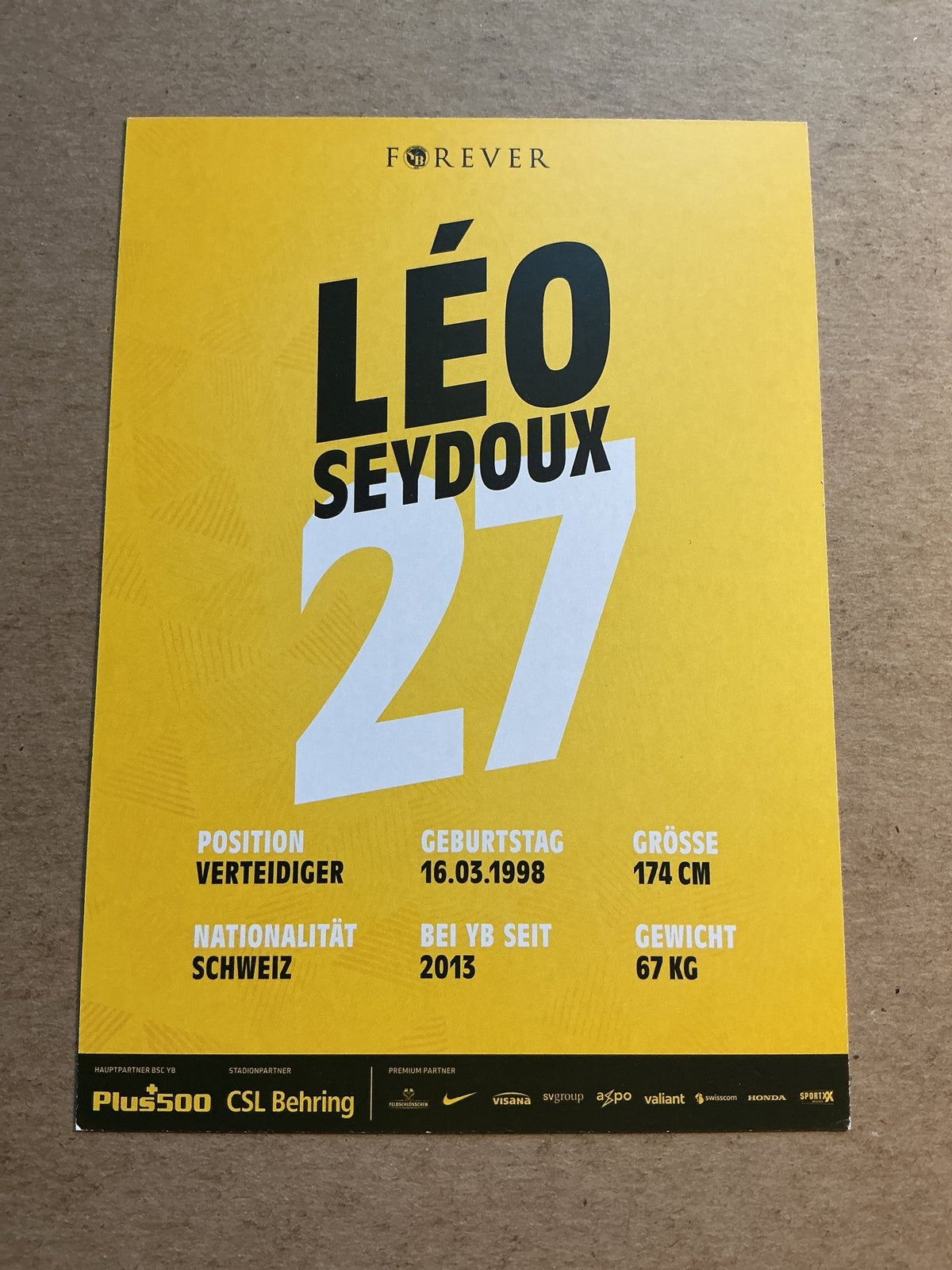 Léo Seydoux, Switzerland 🇨🇭 BSC Young Boys 2020/21 hand signed - Autographs-World